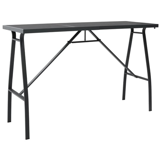 Ogrodowy stół barowy, czarny, 180x60x110 cm, szkło hartowane vidaXL