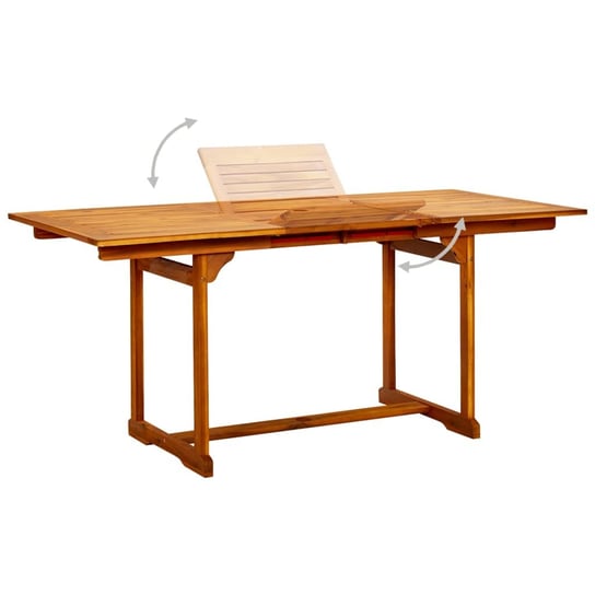 Ogrodowy stół jadalniany, drewno akacjowe, (120-170)x80x75 cm Shumee
