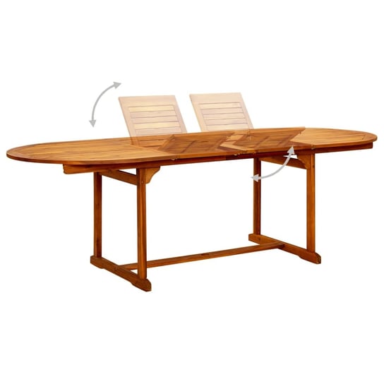 Ogrodowy stół jadalniany, drewno akacjowe, (160-240)x100x75 cm Shumee
