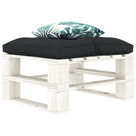 Ogrodowy stołek z palet, poduszki w 2 kolorach, drewniany vidaXL