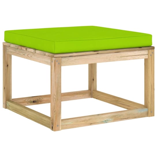 Ogrodowy stołek z poduszką, impregnowane na zielono drewno vidaXL