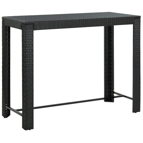 Ogrodowy stolik barowy, czarny, 140,5x60,5x110,5 cm, rattan PE vidaXL