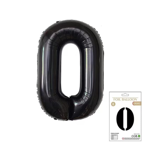 Ogromne Balony Czarne Cyfra 0 Urodzinowe 100CM XXL GrandGift