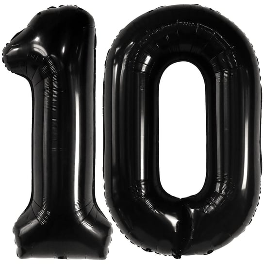 Ogromne Balony Czarne Cyfra 10 Urodzinowe100CM XXL GrandGift