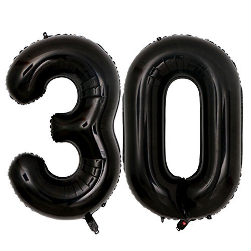 Ogromne Balony Czarne Cyfra 30 Urodzinowe100CM XXL GrandGift