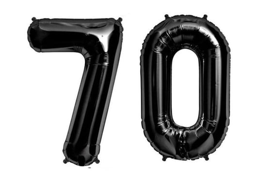 Ogromne Balony Czarne Cyfra 70 Urodzinowe100CM XXL GrandGift