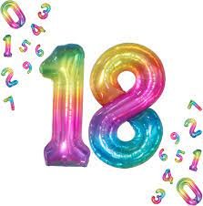 Ogromne Balony Kolorowe Cyfra 18 Urodzinowe 100CM! GrandGift