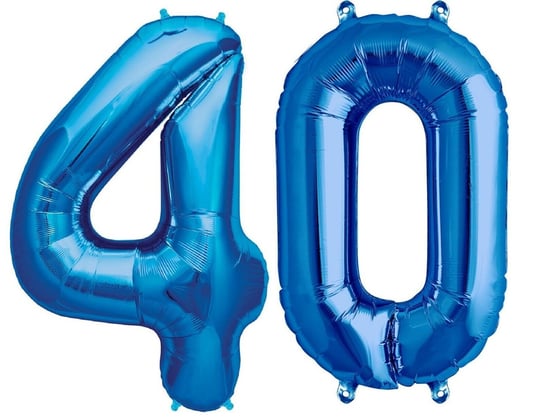 Ogromne Balony Niebieski Cyfra 40 Urodzinowe 100CM WOW! GrandGift