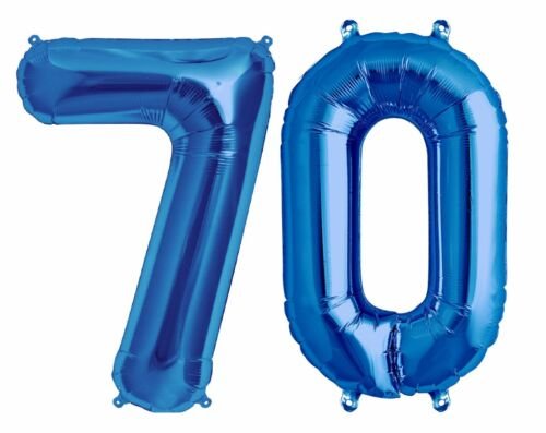 Ogromne Balony Niebieski Cyfra 70 Urodzinowe 100CM WOW! GrandGift