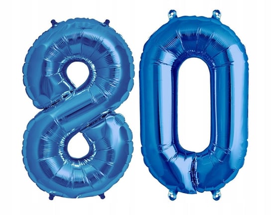 Ogromne Balony Niebieski Cyfra 80 Urodzinowe 100CM GrandGift