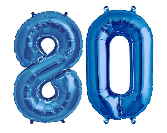 Ogromne Balony Niebieski Cyfra 80 Urodzinowe 100CM WOW! GrandGift