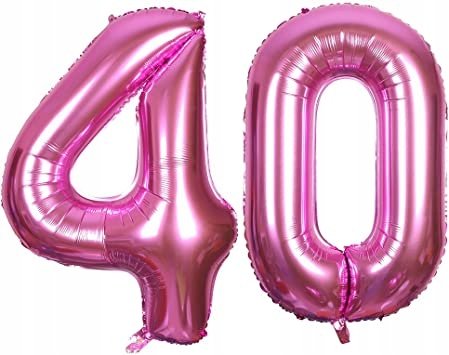Ogromne Balony Różowe Cyfra 40 Urodzinowe 100CM XL GrandGift