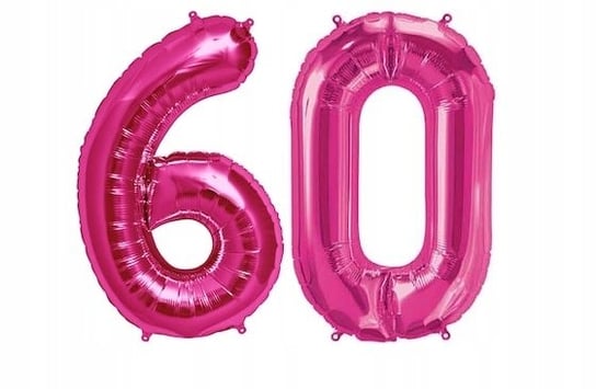 Ogromne Balony Różowe Cyfra 60 Urodzinowe 100CM XL Amigo