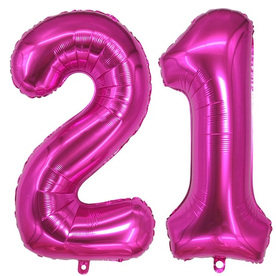 Ogromne Balony Różowy Cyfra 21 Oczko Urodzinowe 100CM WOW! GrandGift