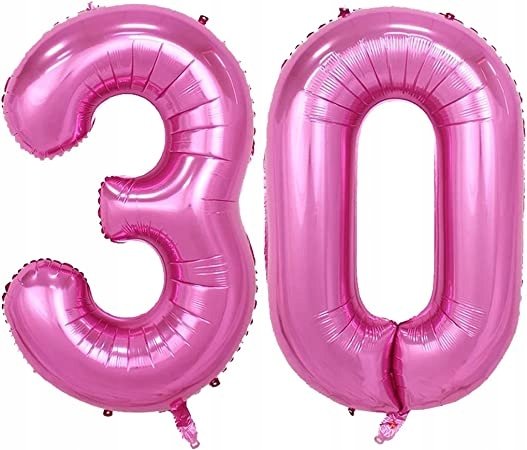 Ogromne Balony Różowy Cyfra 30 Urodzinowe 100CM XL GrandGift