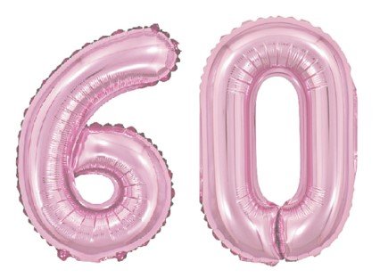 Ogromne Balony Różowy Cyfra 60 Urodzinowe 100CM ! GrandGift