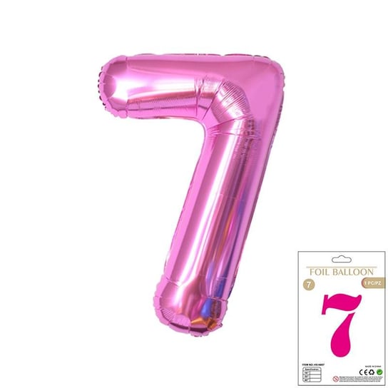 Ogromne Balony Różowy Cyfra 7 Siedem Urodzinowe 100CM WOW! GrandGift
