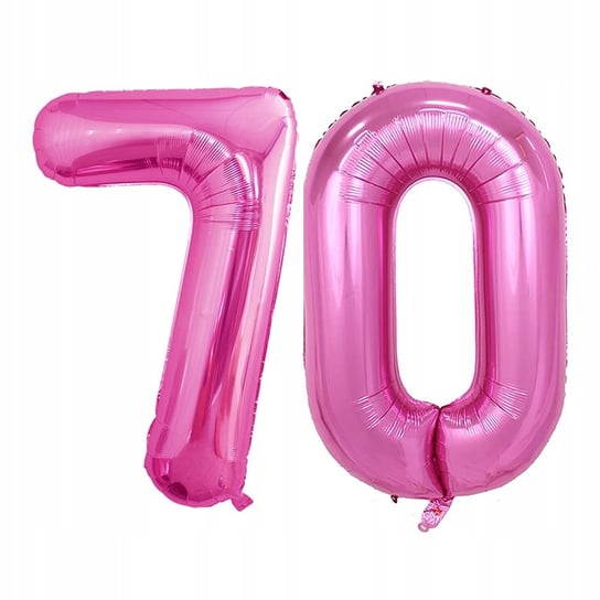 Ogromne Balony Różowy Cyfra 70 Urodzinowe 100CM !! GrandGift