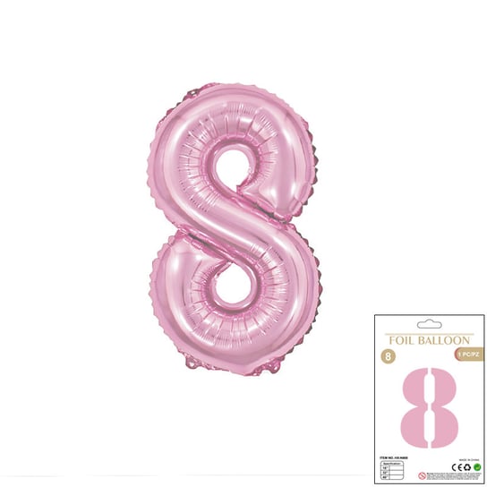 Ogromne Balony Różowy Cyfra 8 Urodzinowe 100CM !! GrandGift