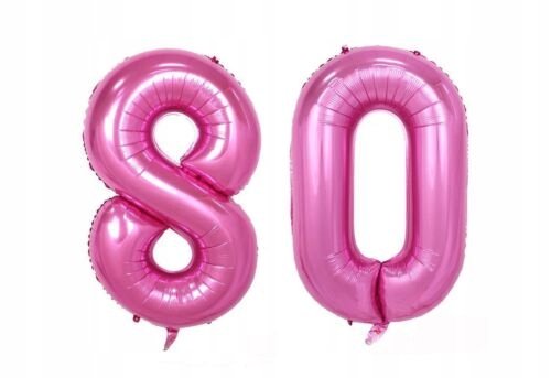 Ogromne Balony Różowy Cyfra 80 Urodzinowe 100CM!! GrandGift