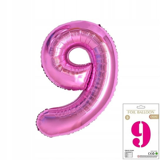 Ogromne Balony Różowy Cyfra 9 Urodzinowe 100CM XXL GrandGift