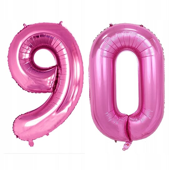 Ogromne Balony Różowy Cyfra 90 Urodzinowe 100CM!! GrandGift