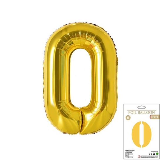 Ogromne Balony Złote Cyfra 0 Zero Urodzinowe 100CM WOW! GrandGift