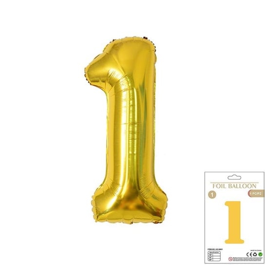 Ogromne Balony Złote Cyfra 1 Urodzinowe 100CM WOW! GrandGift
