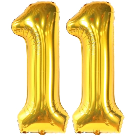 Ogromne Balony Złote Cyfra 11 Urodzinowe 100CM WOW! GrandGift