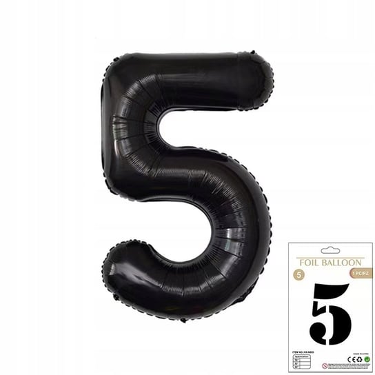 Ogromny Balon Foliowy Cyfra Pięć 5 Czarny Balony Urodziny 100 Cm Xxl! Inna marka