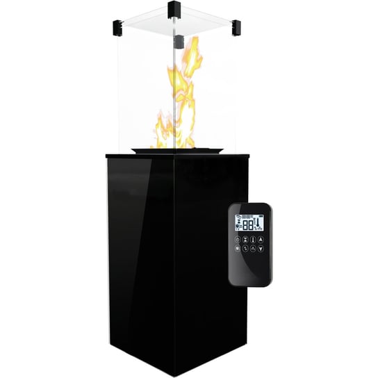 Ogrzewacz gazowy Patio panel szklany czarny sterowanie automatyczne 8,2 kW Kratki
