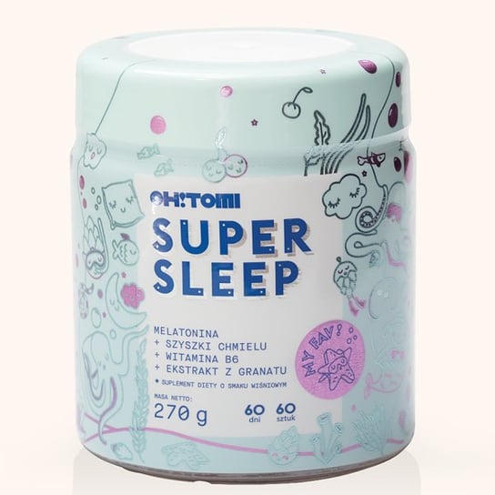 Oh!Tomi, Super Sleep, Suplement Diety na Sen z Melatoniną, Żelki, 60szt. Oh!Tomi