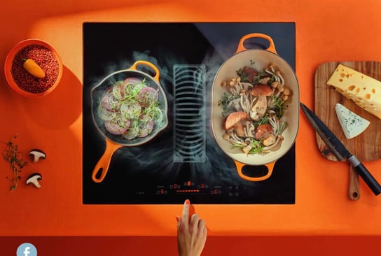 Okap zintegrowany z płytą indukcyjną  Wizard Slim Ciarko Design