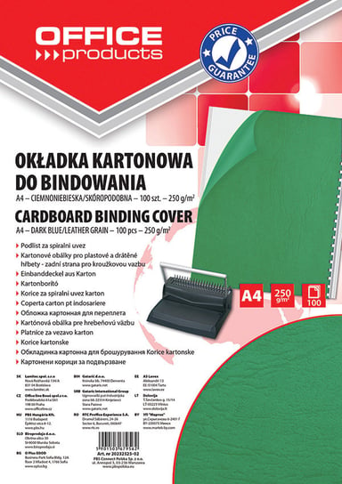 Okładka do bindowania kart Skórop Office products, a4 250g 100 szt zielona Office Products