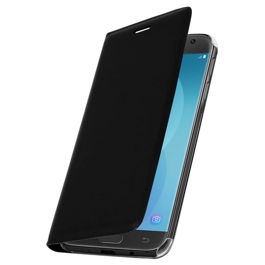 Okładka Flip Book, etui-portfel z podstawką do Samsunga Galaxy J7 2017 – czarne Avizar