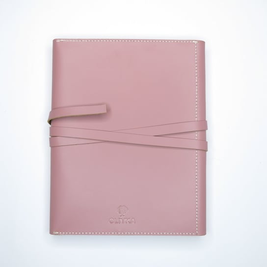 Okładka skórzana na notes A5 różowa elegancka na prezent OLIVKA Inna marka