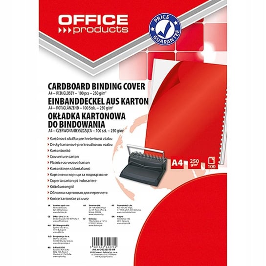 Okładki do bindowania karton A4 250gsm błyszczące Office Products