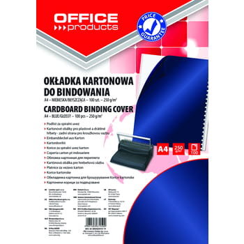 Okładki do bindowania OFFICE PRODUCTS karton A4 250gsm błyszczące 100szt ciemnoniebieski Office Products