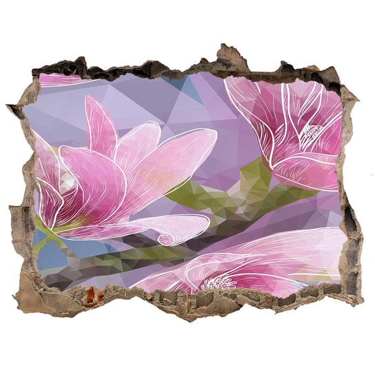 Okleina 3D dziura na ścianę Różowa magnolia 120x81, Tulup Tulup