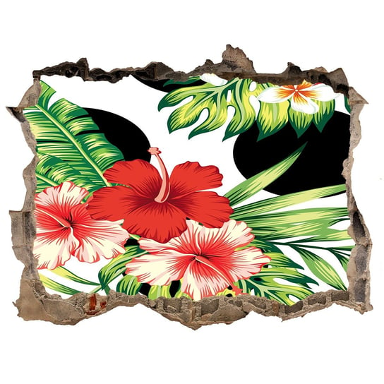 Okleina dziura na ścianę Hawajskie kwiaty 120x81, Tulup Tulup