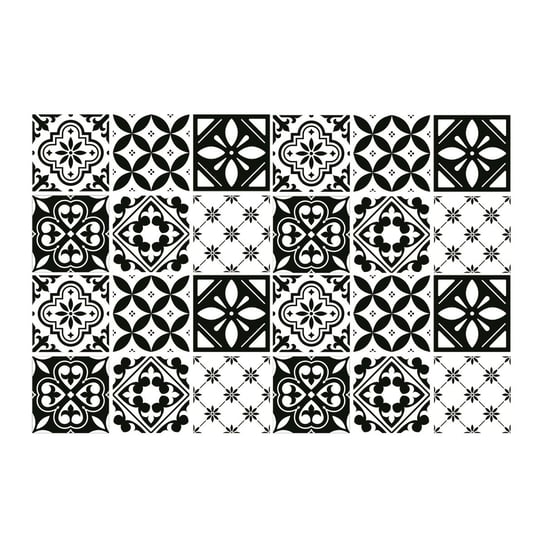 Okleina na kafle 24szt czarnobiałe Maroko 20x20 cm, Coloray Coloray