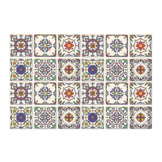 Okleina na kafle 24szt kolorowa mozaika 20x20 cm, Coloray Coloray