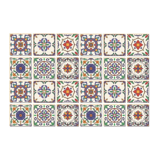Okleina na kafle 24szt kolorowa mozaika 20x20 cm, Coloray Coloray