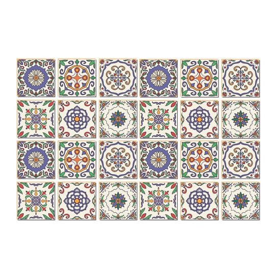 Okleina na płytki 24szt kolorowa Talavera 20x20 cm, Coloray Coloray