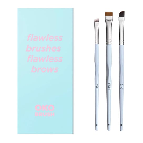 OKO, Zestaw pędzli Brush Set "Flawless Brushes Flawless Brows", 3 szt. OKO