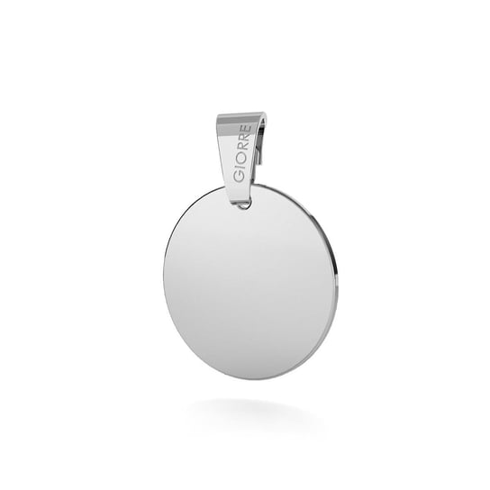 Okrągła blaszka srebrny charms zawieszka beads grawer 925 : Srebro - kolor pokrycia - Pokrycie platyną, Wariant - Zawieszka GIORRE