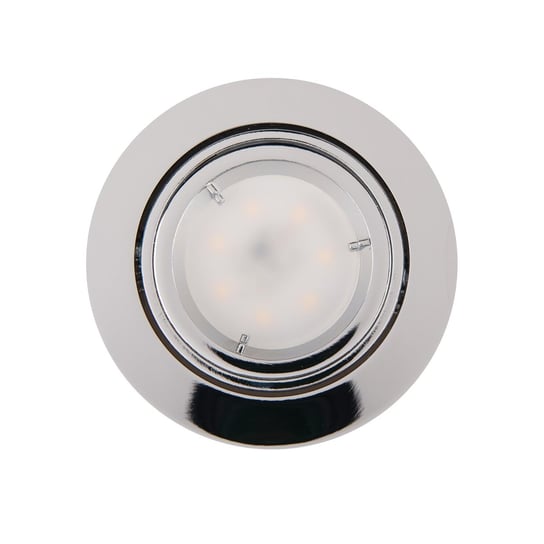 Okrągła LAMPA oczko H0038 Maxlight podtynkowa OPRAWA metalowa WPUST sufitowy chrom MaxLight