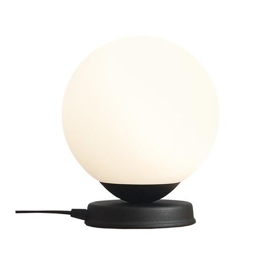 Okrągła lampa sypialniana Ball na stolik czarna kula Aldex