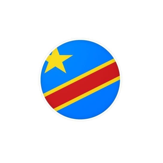 Okrągła naklejka Flaga Demokratycznej Republiki Konga w kilku rozmiarach Inny producent (majster PL)