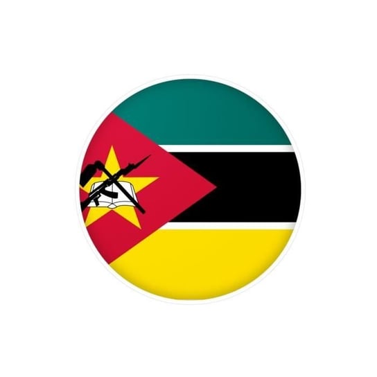 Okrągła naklejka Flaga Mozambiku 7 cm po 1000 sztuk Inny producent (majster PL)